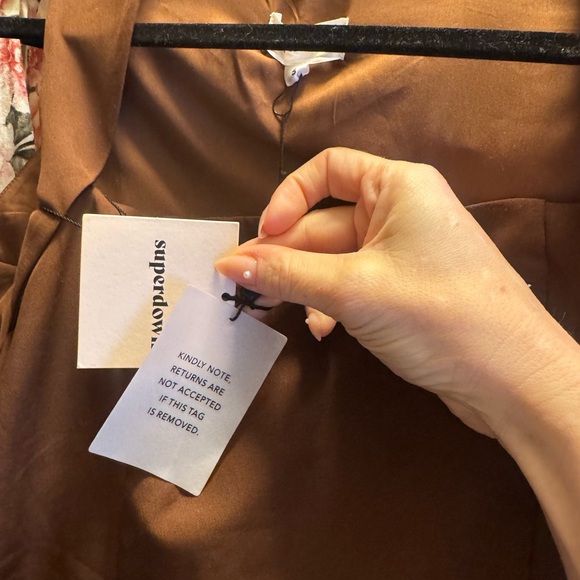 NWT REVOLVE Giulia Mini Dress in Brown Superdown still ON WEBSITE - Picture 9 of 9